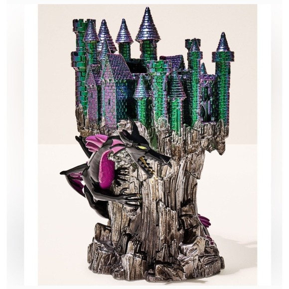 Maleficent Dragon Castle Pedestal And Matching Candle‎ New - Picture 2 of 4